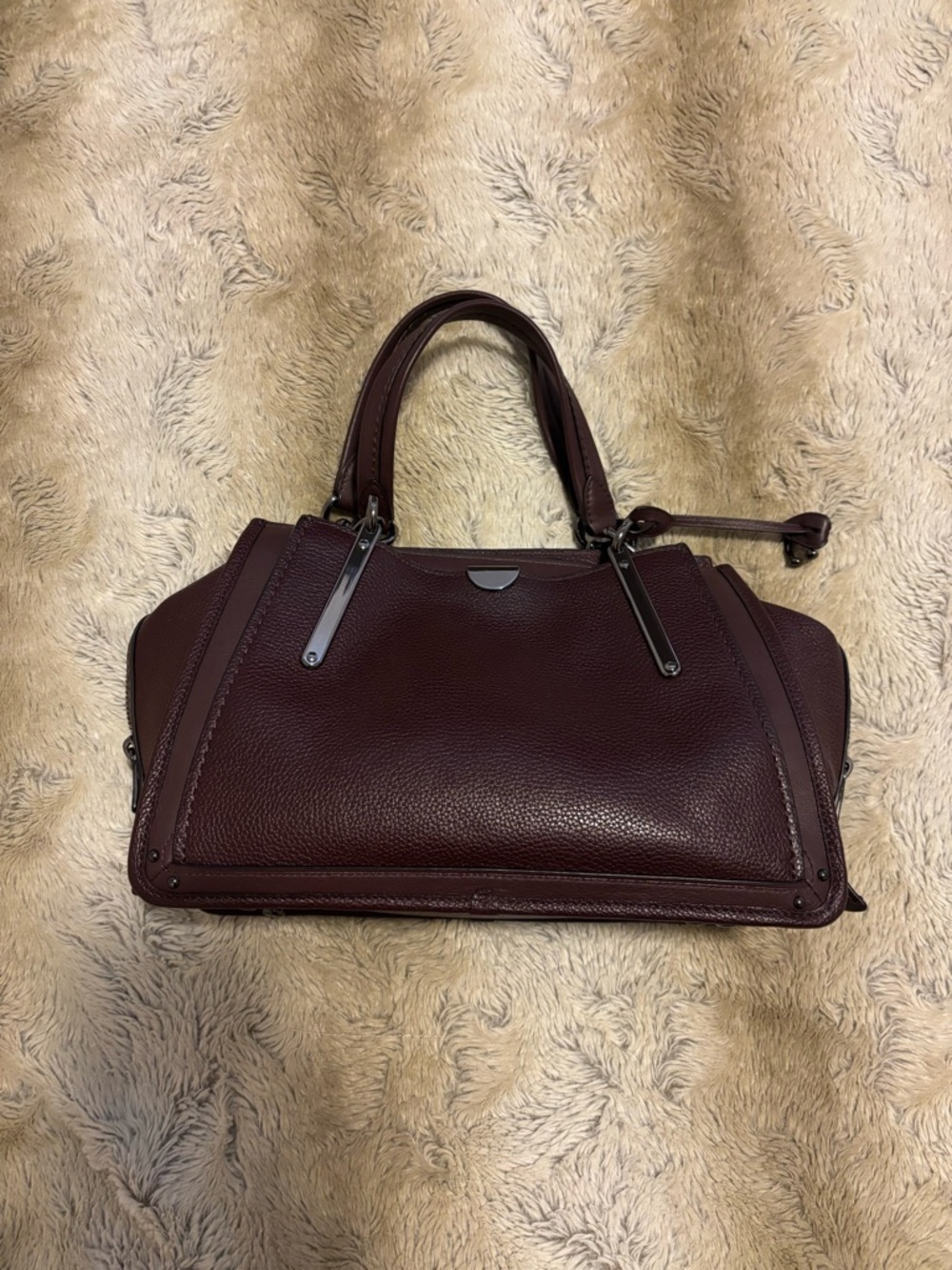 Coach Dreamer Satchel in Oxblood Mixed Leather